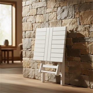 Marmaris Ahşap Masa Sandalye Takımları Beyaz - 2 Kişilik Katlanır Bahçe Balkon Set -Minderli