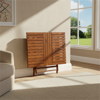 Marmaris Ahşap Masa Sandalye Takımları -4 Kişilik Katlanır Bahçe Balkon Set, PVCli