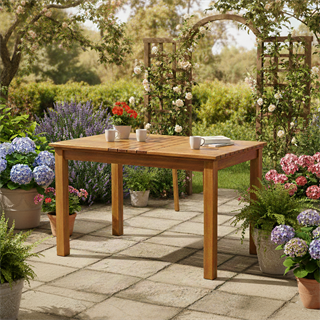 Marmaris PS Ahşap Masa Sandalye Takımları - 4 Kişilik  Bahçe Balkon Set, PVCli