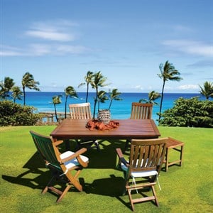 Muğla Lüks Ahşap Masa Sandalye Takımları -4 Kişilik Bahçe Balkon Set