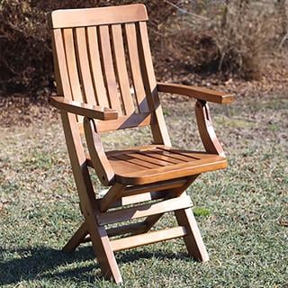 Muğla Kolçaklı Katlanır Sandalye - Ahşap Bahçe Balkon Sandalyesi (Sevt Chair)