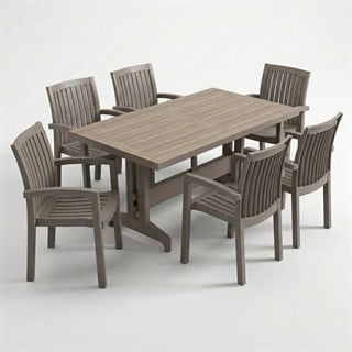 Neta X Dikdörtgen Masa Sandalye Takımı - 4 ve 6 Kişilik Bahçe Balkon Set