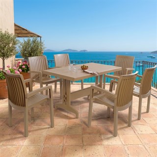Neta X Dikdörtgen Masa Sandalye Takımı - 4 ve 6 Kişilik Bahçe Balkon Set