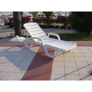 Papatya Avangarde Beyaz Plastik Şezlong -4 Kademe Sırt Dayama