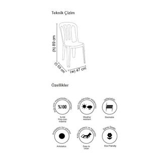 Papatya Buket Sandalye - Plastik Bahçe Balkon Sandalyesi