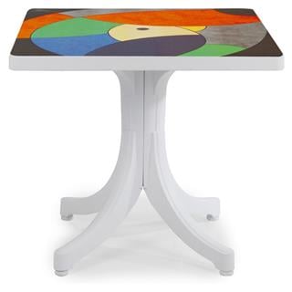 Papatya Diva Plastik Masa - 80x80 Kare Bahçe Balkon Masası