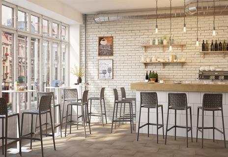 Papatya Fame - S 75 cm Bar Tipi Yüksek Sandalye | Plastik Bahçe, Mutfak, Balkon Sandalyesi