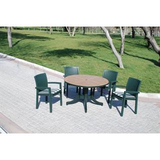 Papatya Favori 120 cm Yuvarlak Plastik Masa - 6 Kişilik Balkon, Teras, Bahçe Masası