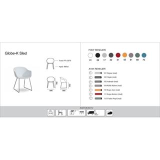 Papatya Globe-K Sled Koltuk | Metal Ayak - Plastik Oturum | Ev, Ofis Koltuğu