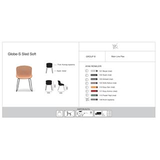 Papatya Globe-S Sled Soft Sandalye | Metal Ayak - Plastik Oturum | Ev, Ofis Sandalye