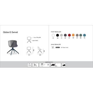 Papatya Globe-S Swivel Sandalye | Metal Ayak - Plastik Oturum | Ev, Ofis Sandalye