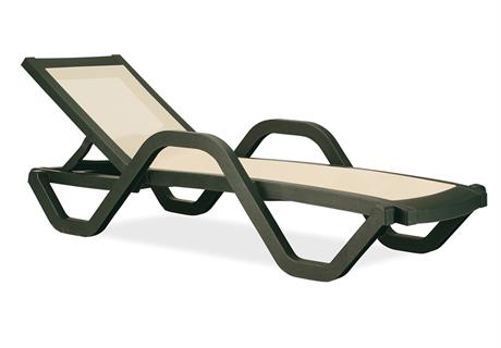 Papatya Myra Tex Kollu Şezlong - 5 Kademeli Sırt Dayama, Fileli Terletmez Kumaş