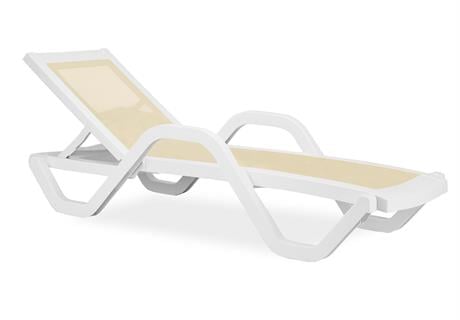Papatya Myra Tex Kollu Şezlong - 5 Kademeli Sırt Dayama, Fileli Terletmez Kumaş