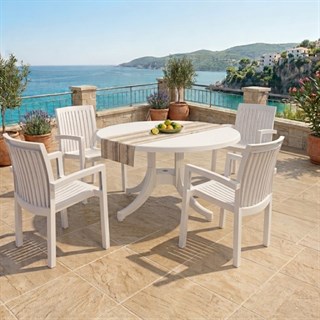 Papatya Nova X 120lik Yuvarlak Masa Sandalye Takımı - 4 ve 6 Kişilik Bahçe Balkon Set