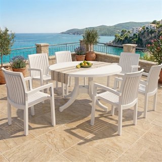 Papatya Nova X 120lik Yuvarlak Masa Sandalye Takımı - 4 ve 6 Kişilik Bahçe Balkon Set