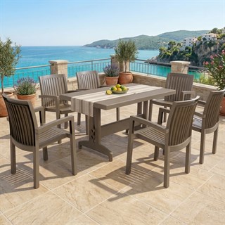 Papatya Nova X 70x120 Dikdörtgen Masa Sandalye Takımı - 4 ve 6 Kişilik Bahçe Balkon Set