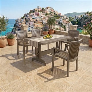 Papatya Nova X 70x120 Dikdörtgen Masa Sandalye Takımı - 4 ve 6 Kişilik Bahçe Balkon Set