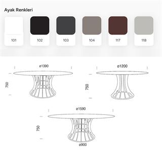 Papatya Onıx Masa - Compact Tabla & Metal Ayak