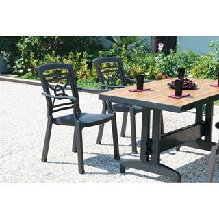 Papatya Pera Plastik Masa - 4 Kişilik 70x120 Bahçe Balkon Masası 
