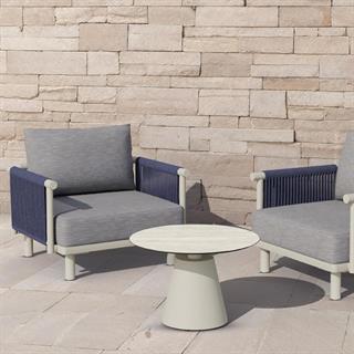 Papatya Roll Sehpa 223 - Compact Tabla & Metal Ayak Kafe Sehpası