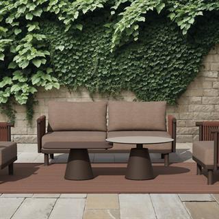 Papatya Roll Sehpa 224 - Compact Tabla & Metal Ayak Kafe Sehpası