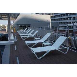 Papatya Wave Pad Alüminyum Çerçeveli Plastik Şezlong