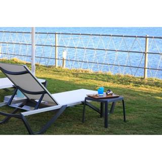 Papatya Wave Side Plastik Sehpa -Bahçe, Balkon, Şezlong Sehpası