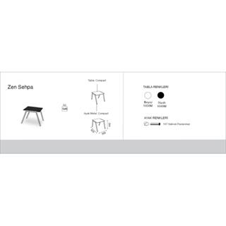 Papatya Zen Sehpa | Paslanmaz Ayak - Compact Tablalı Şezlong Sehpası