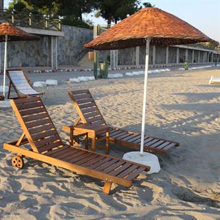 Riva Ahşap Şezlong Seti: 2 Şezlong + Sehpa