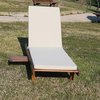 Riva Sehpalı Ahşap Şezlong -3 Kademeli Pozisyon, Minderli