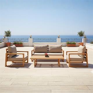 Sarıyer Tekli Ahşap Koltuk - Masif Kestane, Minderli, Tek Kişilik İç & Dış Mekan Koltuğu