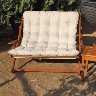 Seferihisar İkili Ahşap Şezlong Minderli -3 Kademeli Sırt Dayama, Kolçaklı