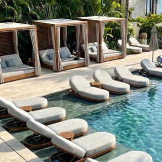 Sofya Ahşap Şezlong - 5 Kademeli Sırt Pozisyonu, Masif Kestane Havuz & Plaj Şezlongu