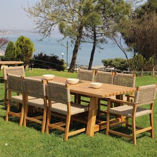 Taksim Ahşap Bahçe Balkon Masaları -Masif Kestane
