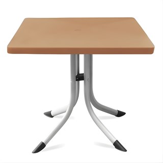 Tango Metal Ayaklı Plastik Masa - Renk Seçimli 80x80 Kare Bahçe Balkon Masası