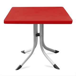 Tango Metal Ayaklı Plastik Masa - Renk Seçimli 80x80 Kare Bahçe Balkon Masası