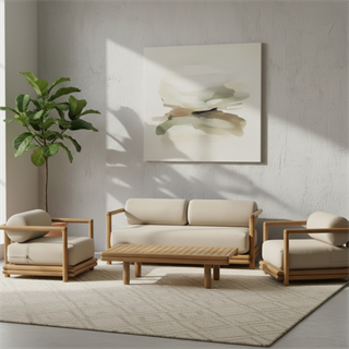 Tibet  Tekli Ahşap Koltuk - Masif Kayın, Minderli, Tek Kişilik İç & Dış Mekan Koltuğu