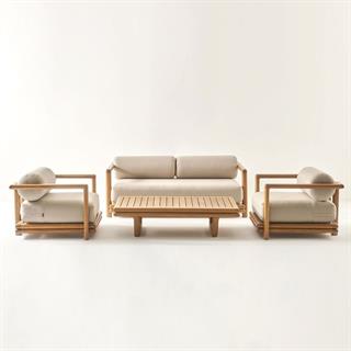 Tibet  Tekli Ahşap Koltuk - Masif Kayın, Minderli, Tek Kişilik İç & Dış Mekan Koltuğu