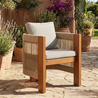 Tokyo Ahşap Bahçe Balkon Sandalyesi -Kolçaklı - Masif Kestane