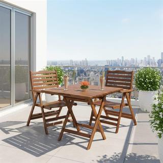 Ürgüp Ahşap Masa Sandalye Takımları -2 Kişilik Katlanır Bahçe Balkon Set