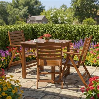 Ürgüp S Ahşap Masa Sandalye Takımları - 2 & 4 Kişilik Minderli Bahçe Balkon Seti