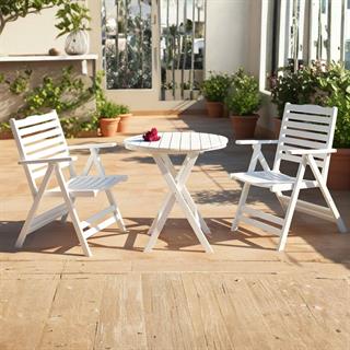 Ürgüp Yuvarlak Masa Sandalye Takımı - 4 & 6 Kişilik, Beyaz Renk, Masif Gürgen, Minderli, Katlanır Model