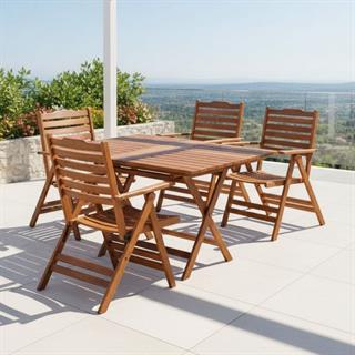 Ürgüp Ahşap Masa Sandalye Takımları -4 Kişilik Katlanır Bahçe Balkon Set