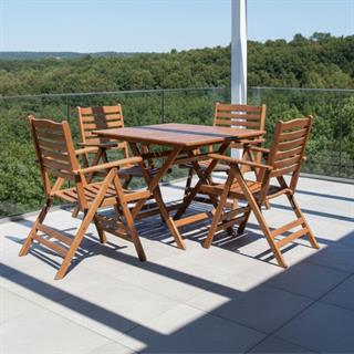 Ürgüp Ahşap Masa Sandalye Takımları -4 Kişilik Katlanır Bahçe Balkon Set
