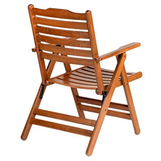 Ürgüp Katlanır Ahşap Bahçe Balkon Sandalyesi Kolçaklı - 4 Kademeli Sırt Pozisyonu