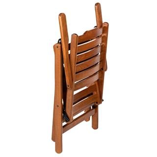 Ürgüp Katlanır Ahşap Bahçe Balkon Sandalyesi Kolçaklı - 4 Kademeli Sırt Pozisyonu