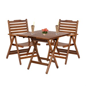 Ürgüp Ahşap Masa Sandalye Takımları -2 Kişilik Katlanır Bahçe Balkon Set