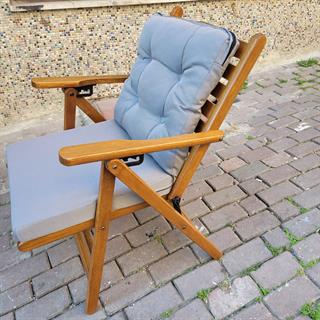 Ürgüp Katlanır Ahşap Sandalye Minderli - Balkon, Teras, Bahçe Sandalyesi