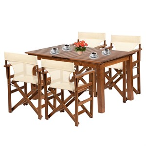 Yönetmen S Ahşap Masa Sandalye Takımları - 4 & 6 Kişilik Bahçe Balkon Set