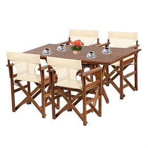 Yönetmen Ahşap Masa Sandalye Takımları - 4 & 6 Kişilik Katlanır Bahçe Balkon Set